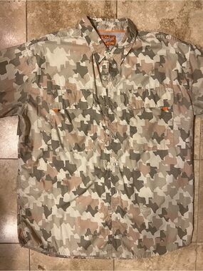 Men's Desert Camo Button-Down Shirt - Beige/Olive